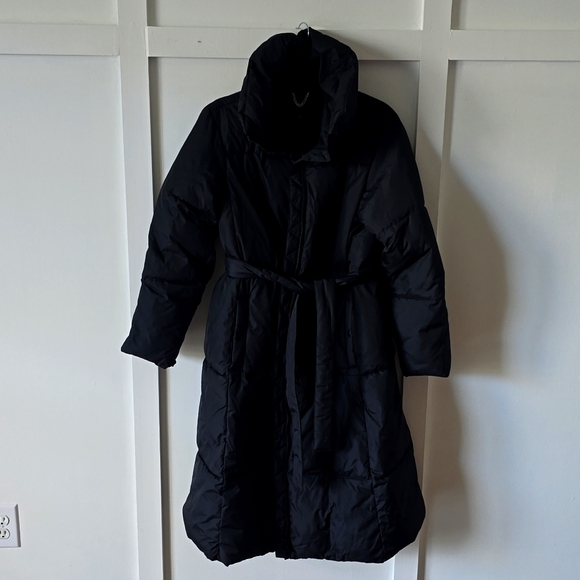 J Crew Belted Black Puffer Coat Small - Picture 3 of 7